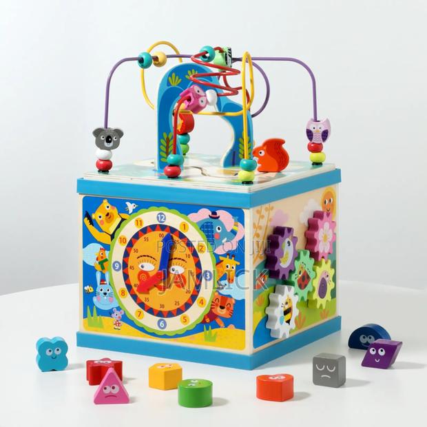 Educational Activity Cube – Multi-Functional Wooden Toy – Gn