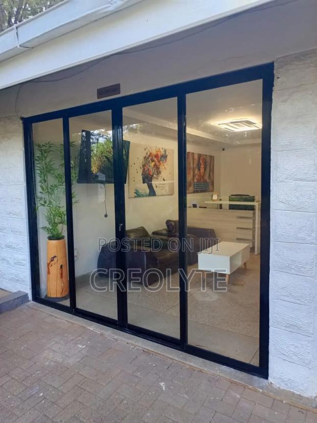 Aluminum Sliding Door. (Condoor) Black - main view