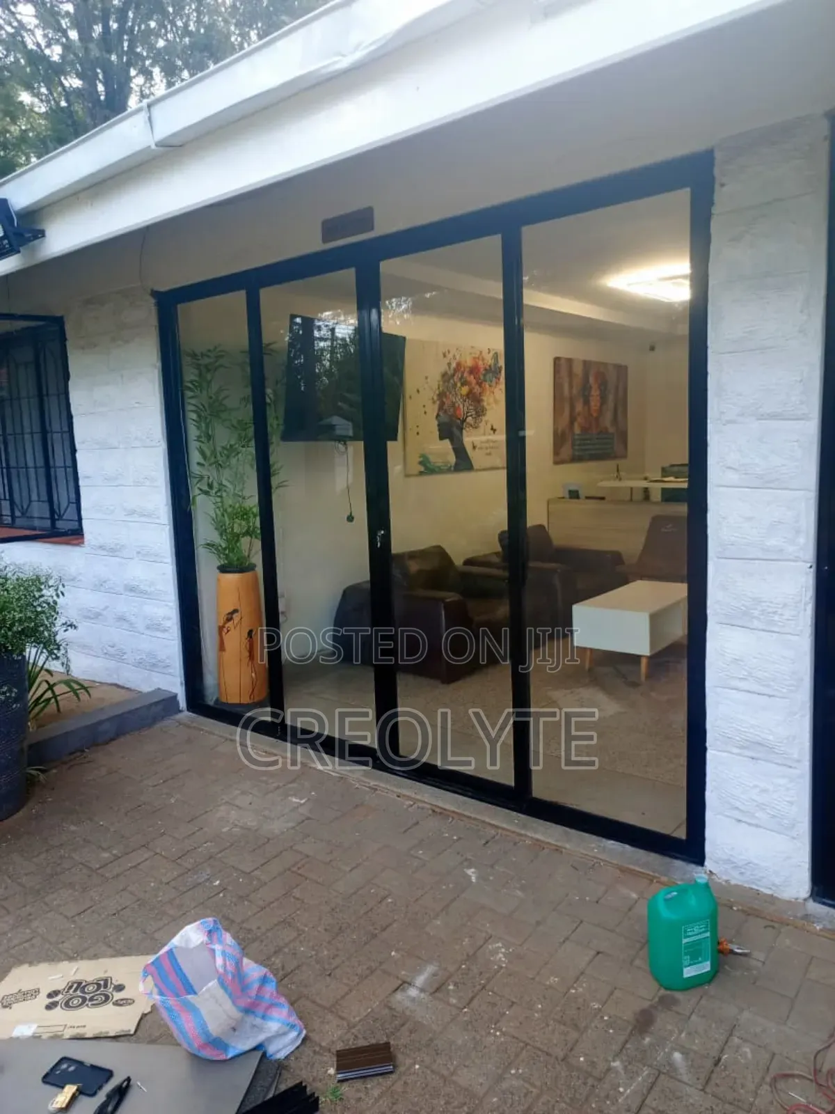 Aluminum Sliding Door. (Condoor) Black