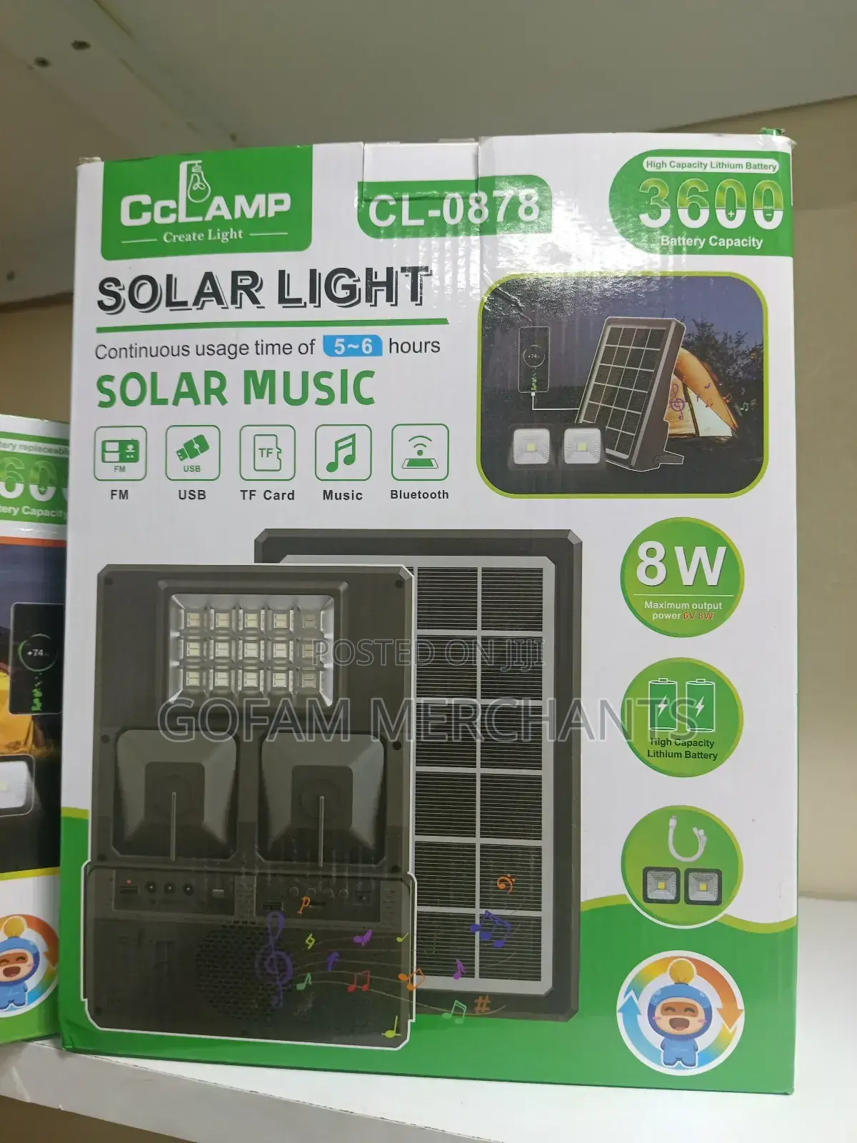 Portable Solar Light With Bluetooth and Capacity to Add 2 More Lights