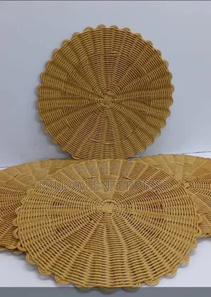 6pc Rattan Unique Mats 33cm