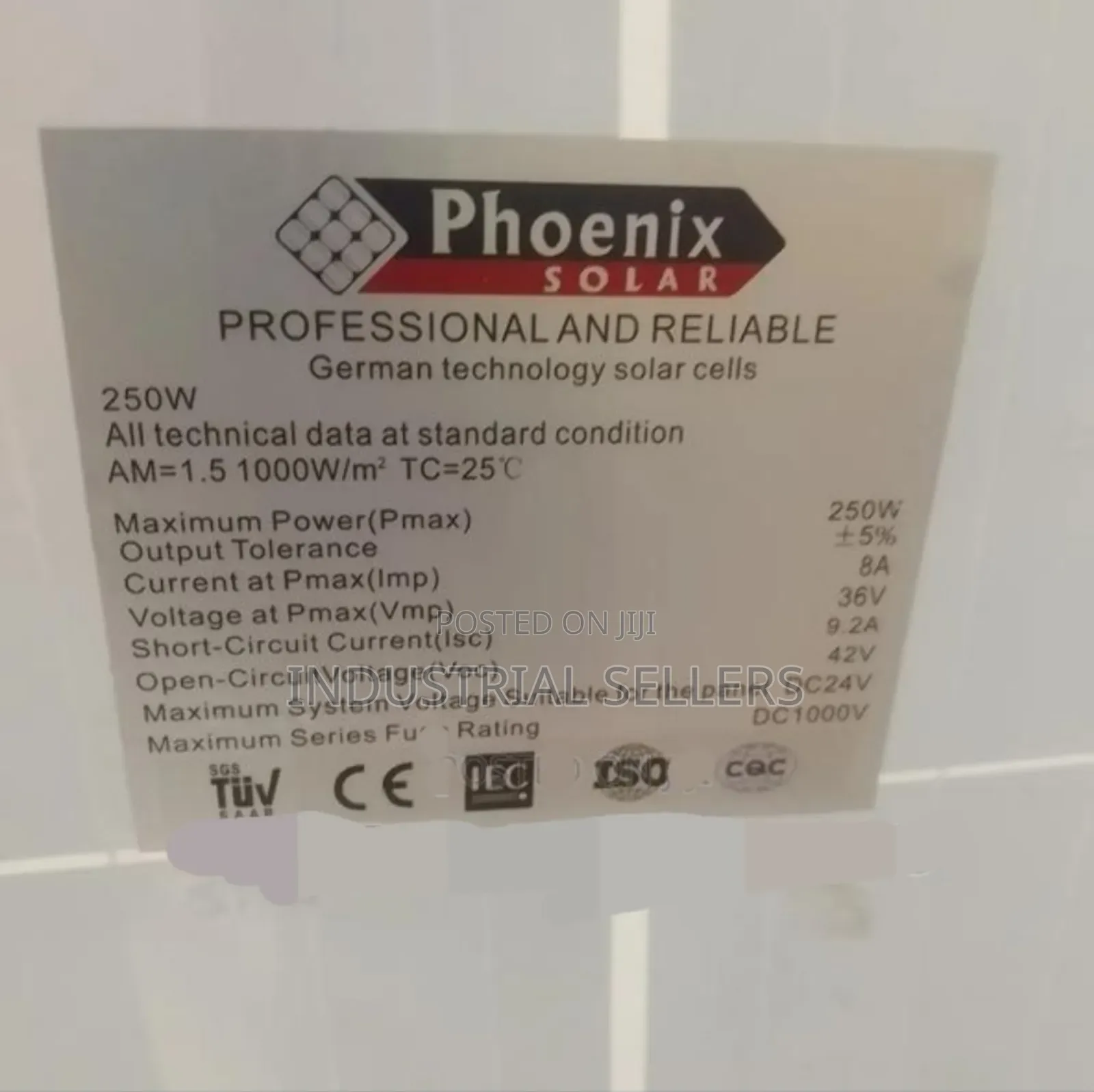 Classic Original Phoenix Solar Mono 250w Dc 24v