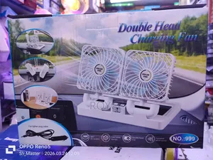 Rechargeable Solar Panel Double Head Car Fan