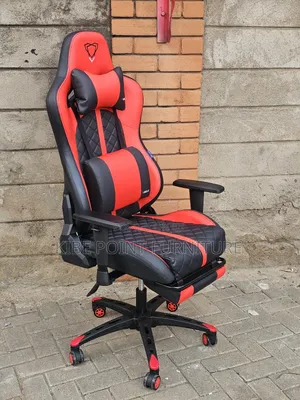 Red Gaming Chair With Footrest