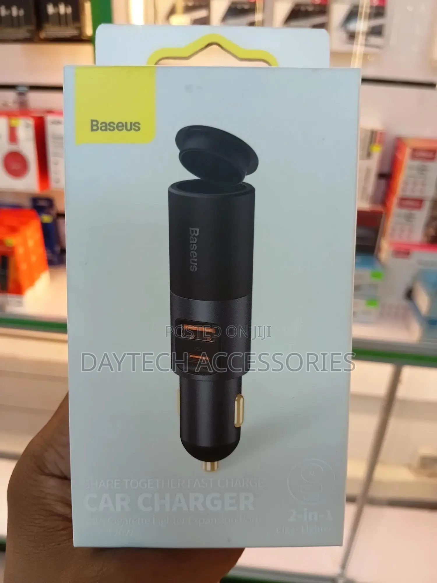 Baseus Car Charger With Cigarette Lighter Extension Slot - 120w