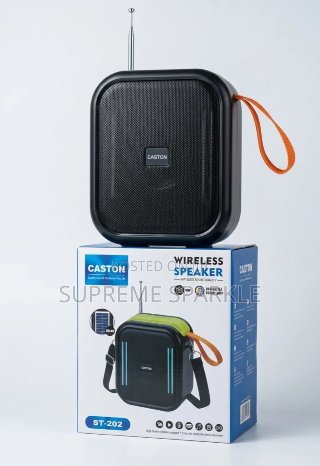 Caston St-202 Wireless Speaker. Solar Charged 10w