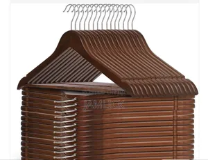 10 Premium Wooden Cloth Coat Hangers (10 Pack) – Hm