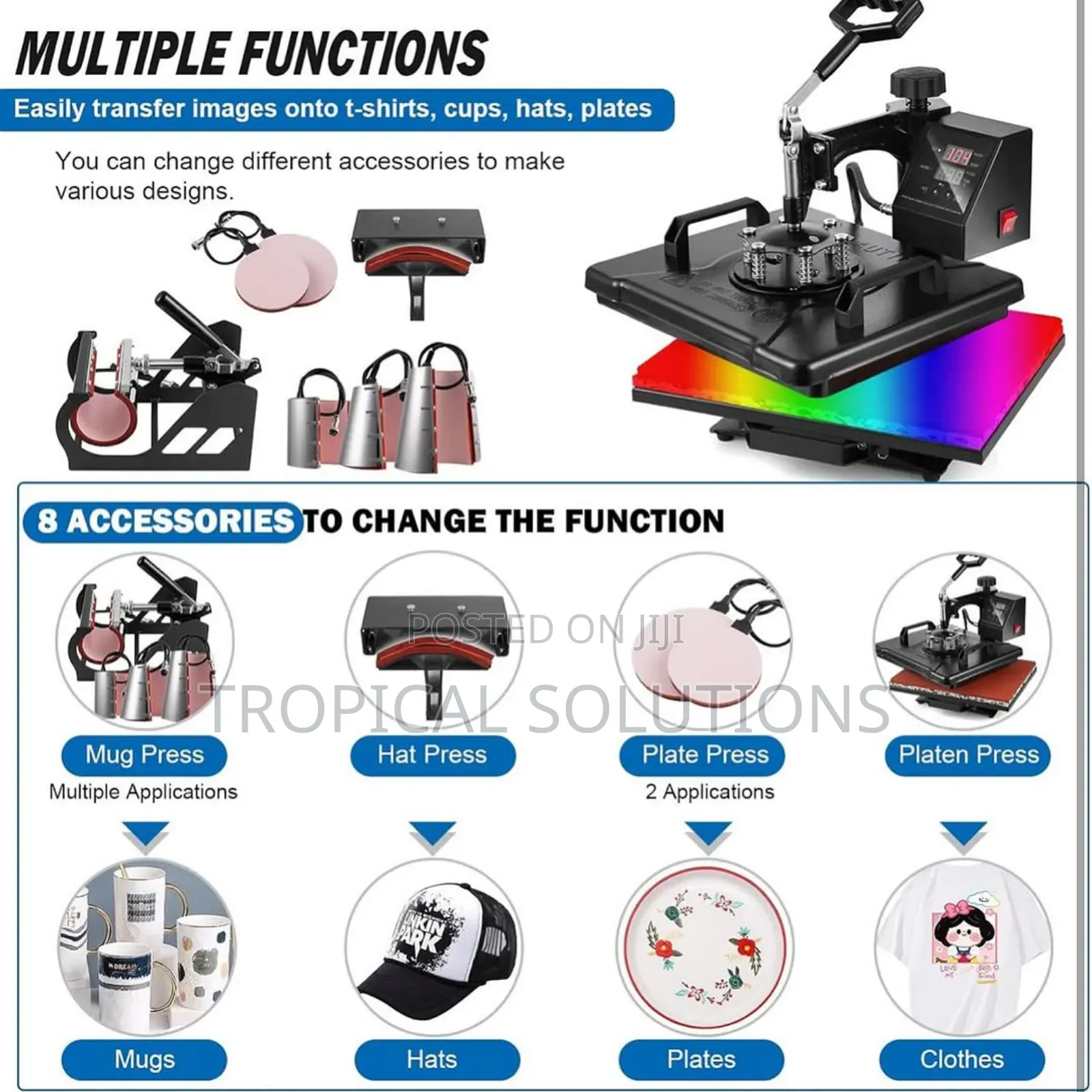 Combo Heatpress Machine 8 in 1 Available