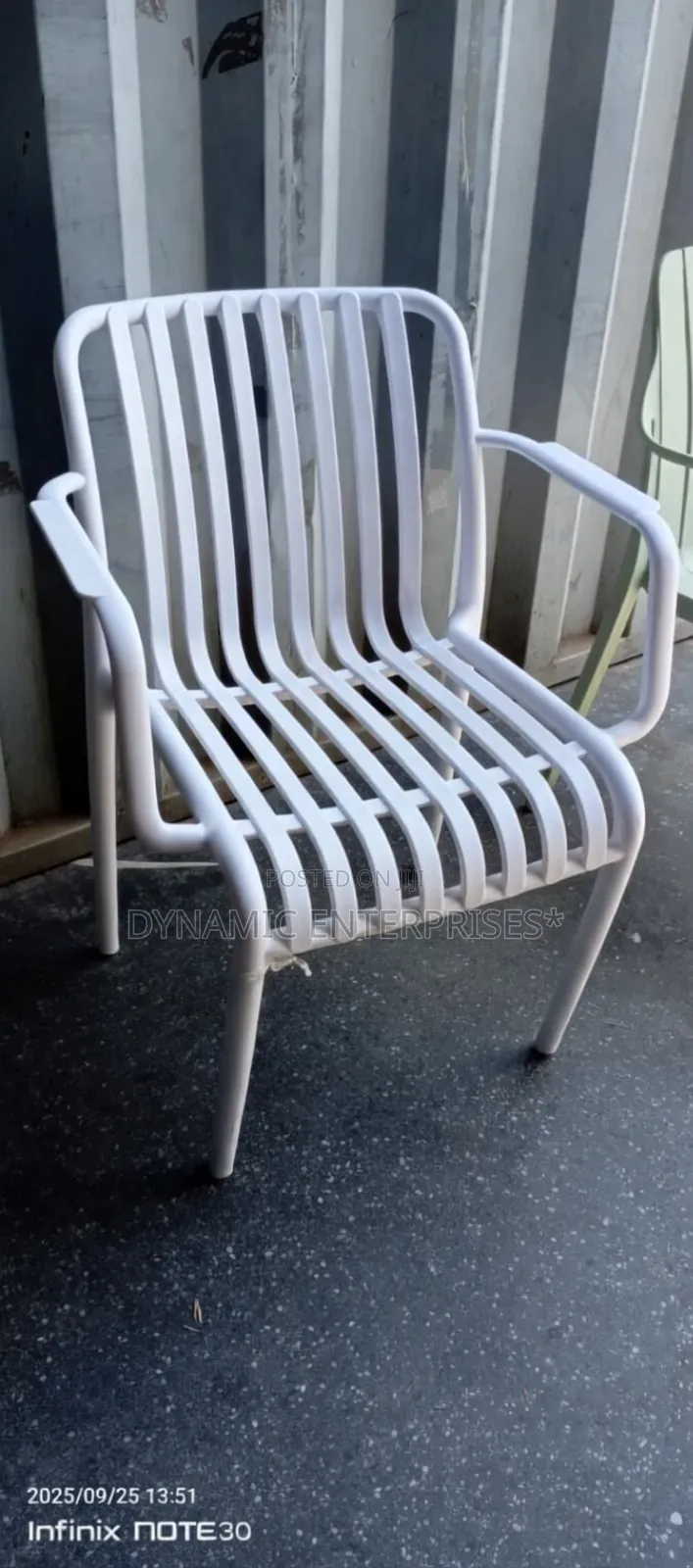 Modern Stackable White Outdoor Armchair