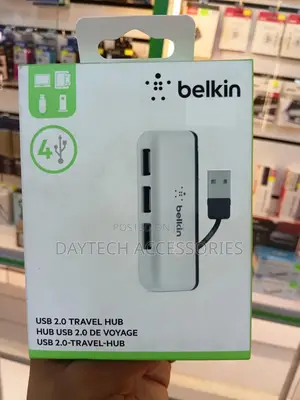 Belkin 4-Port Usb 2.0 Travel Hub Black/White F4u021bt