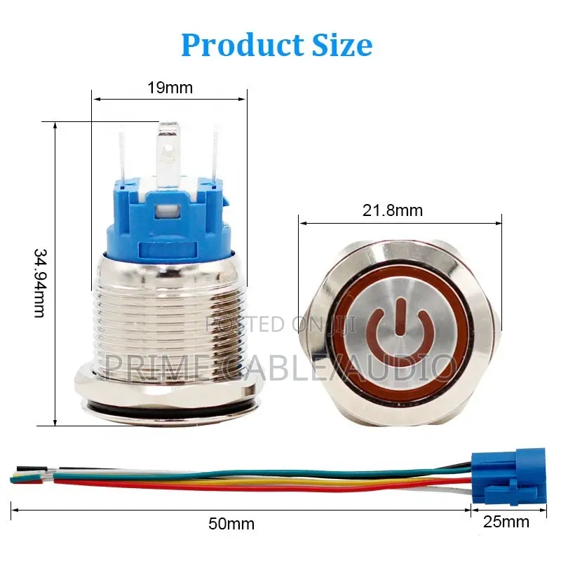 19mm Led Smile Switch Button (Multi-Colour)