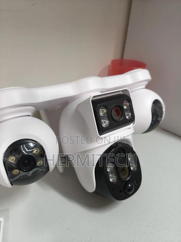 Quad-Lens Camera Outdoor Wireless Solar Energy 3lens= 3600 4g Enabled