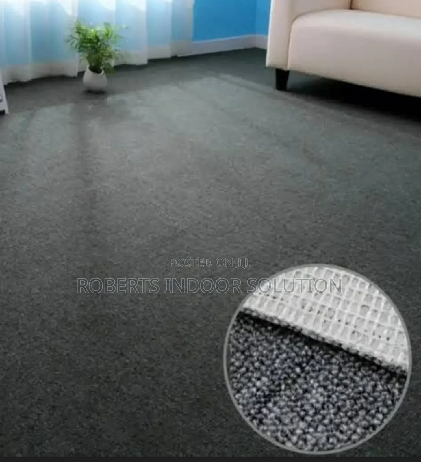 Thick Grey Delta Carpet .