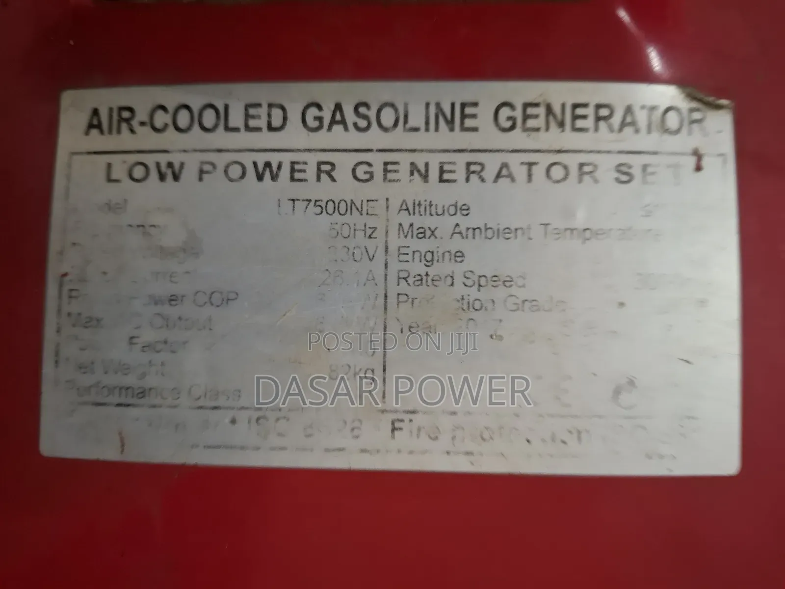 7.5kva Generator for Hire.