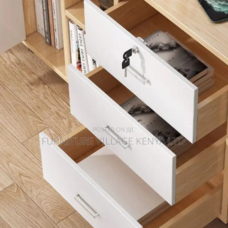 Office Cabinet; Modern File Cabinet Wooden Frame Lock Storage