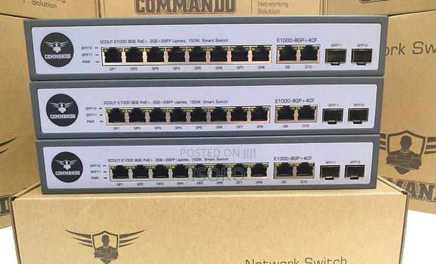 E1000-8gp-4cfcommando Scout E1000 8ge Full Poe/Poe+, 2ge+2sfp Uplinks