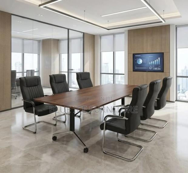 Foldable Meeting Table With Leather Chair