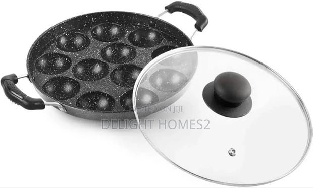Appam Maker – 12 Hole With Glass Lid_b - main view