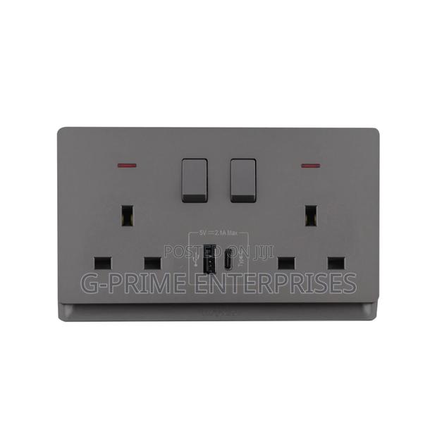 Double Switch Socket With Usb Port - main view