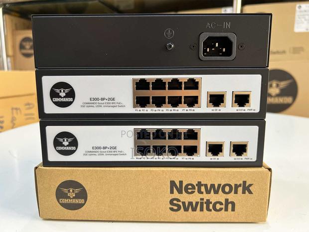 E300-8p-2fcommando Scout E300 8fe Full Poe/Poe+, 2fe Uplinks, 130w, - main view