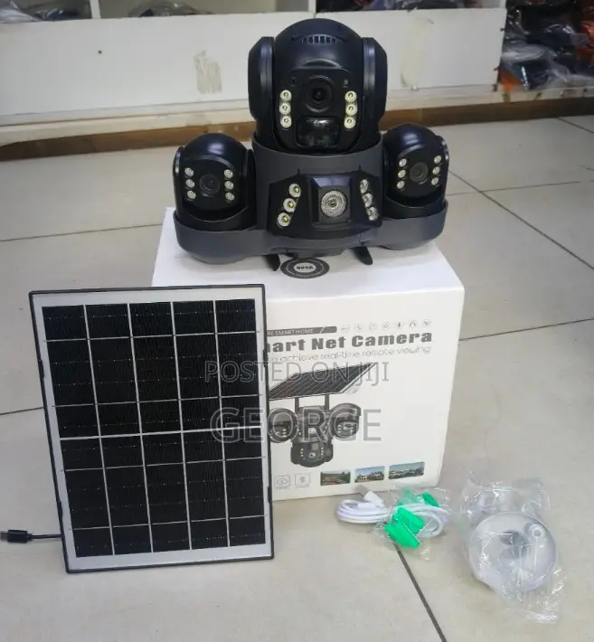 Night Vision Triple Lens Hd Solar Wifi Camera for Home Security