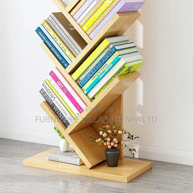 Office Bookcase; Wooden Bookcase Open Bookshelf for Living Room