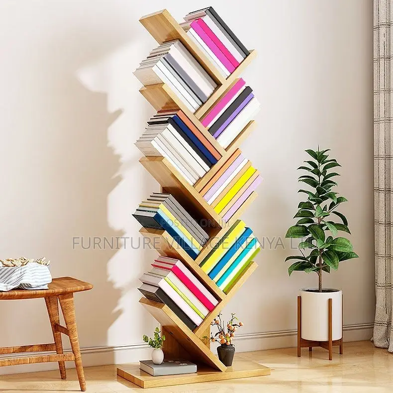 Office Bookcase; Wooden Bookcase Open Bookshelf for Living Room