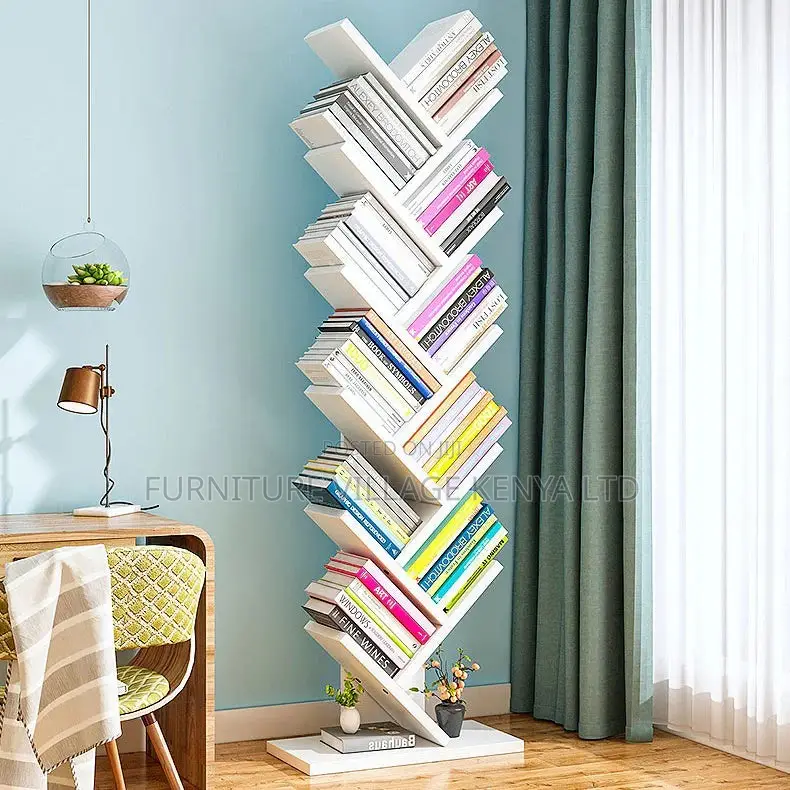 Office Bookcase; Wooden Bookcase Open Bookshelf for Living Room