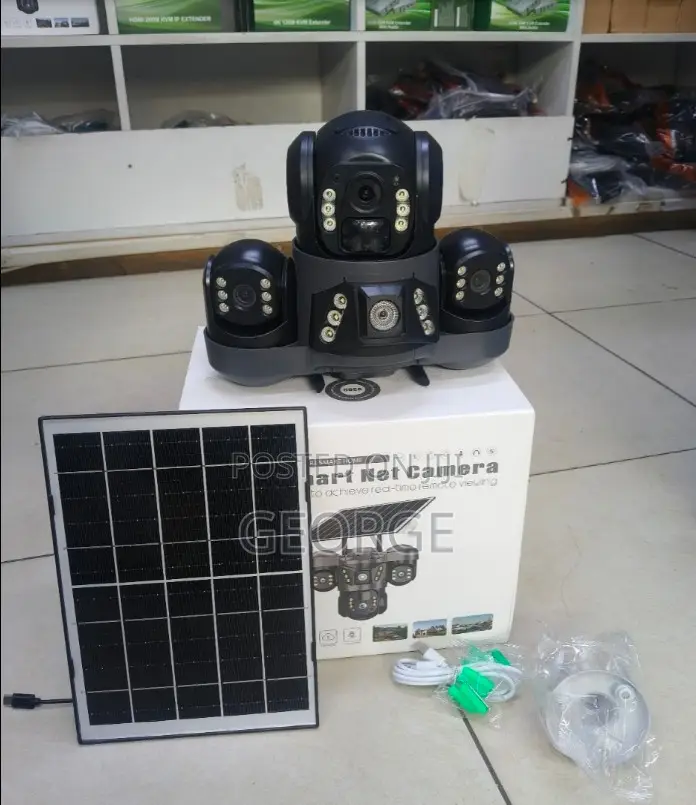 Wireless Wifi Connection Triple Lens Hd Solarcamera for Home Security