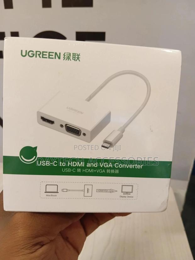 Ugreen Usb Type C to Hdmi + Vga Converter, 15cm - White - thumbnail 2
