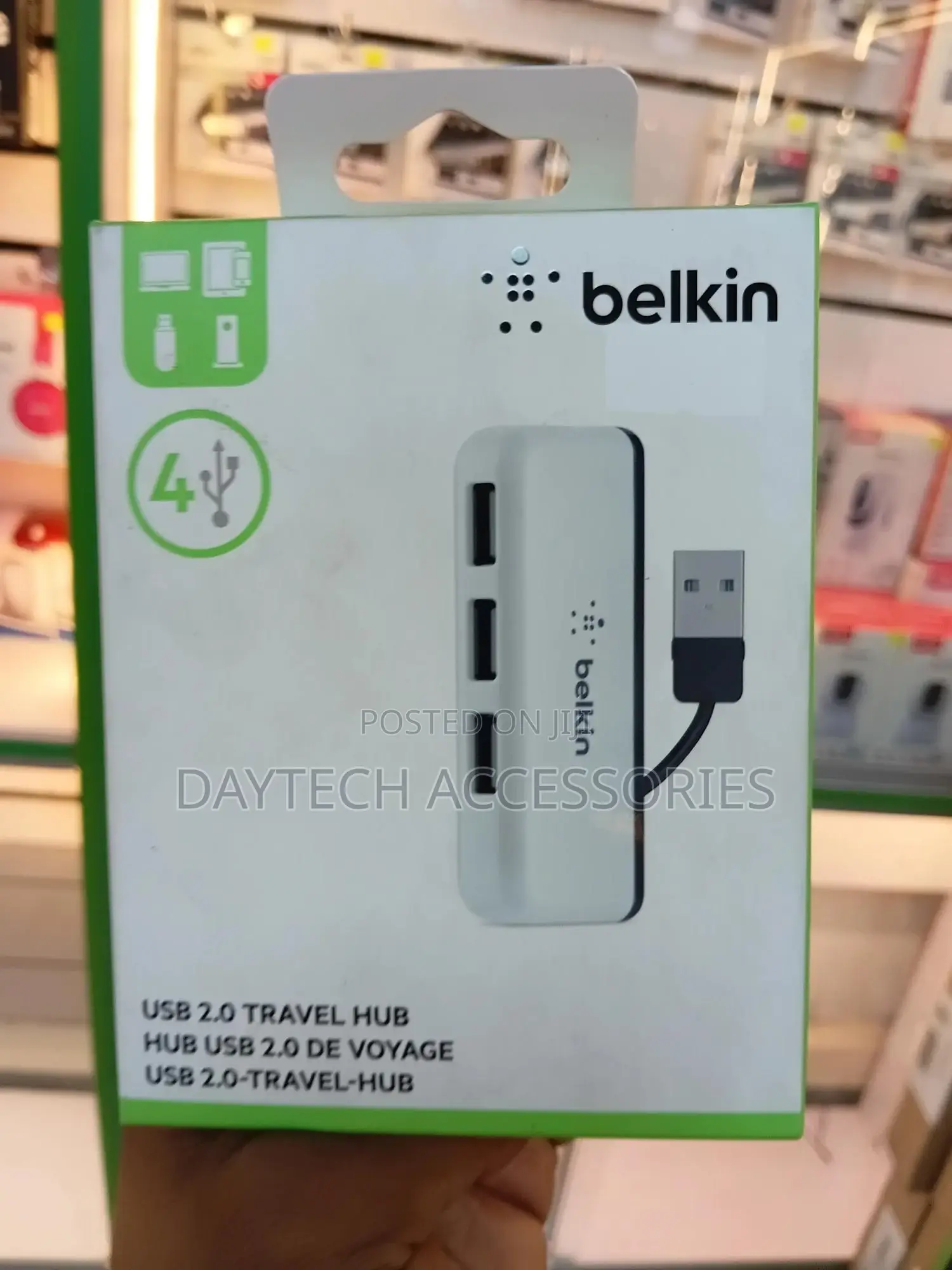 Belkin 4-Port Usb 2.0 Travel Hub Black/White F4u021bt