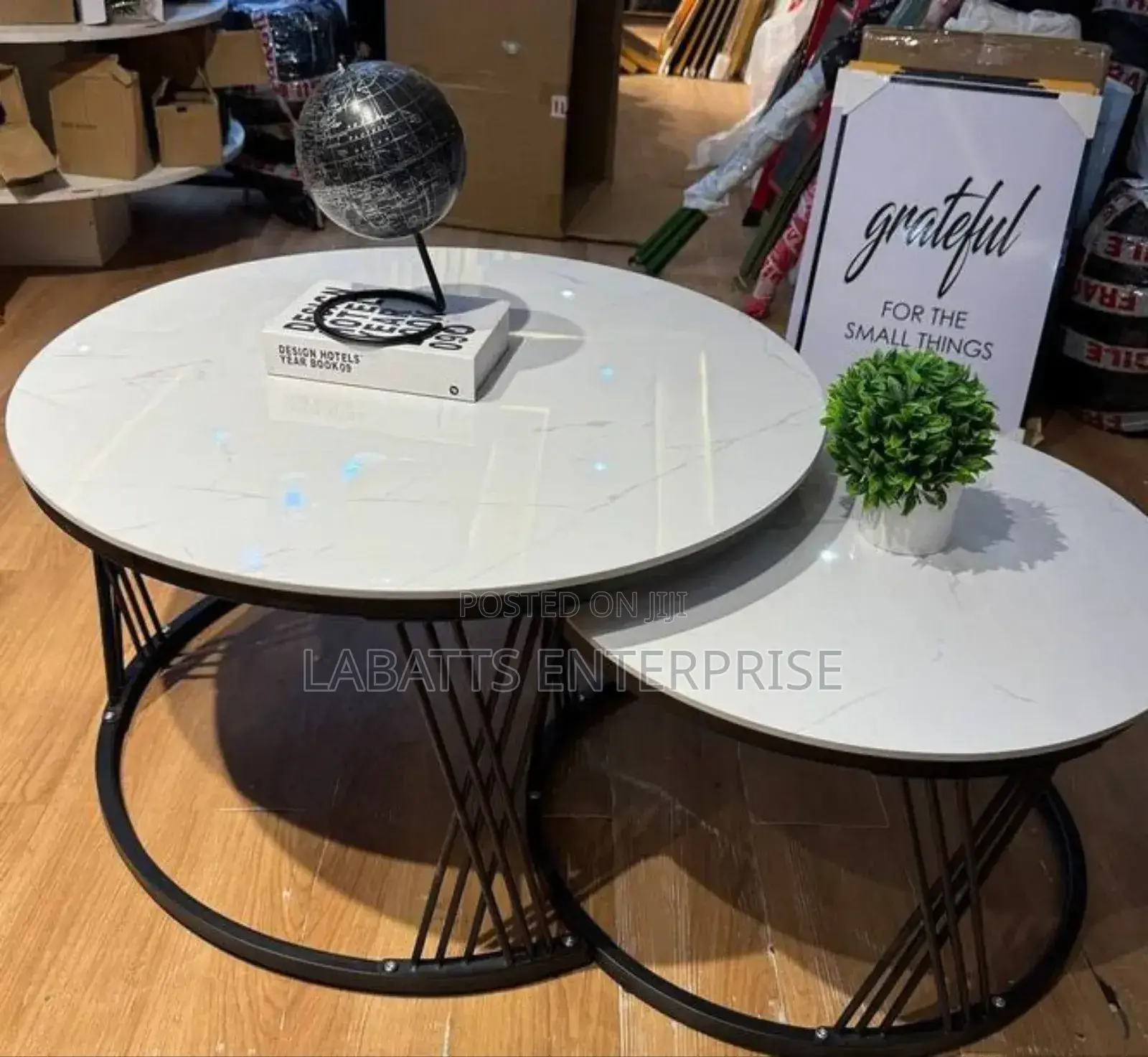 Modern Luxury 2in1 Pure Marble Nesting Tables