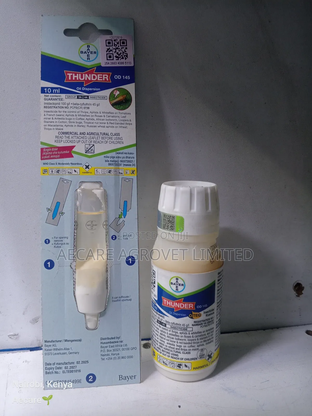 Thunder Od 145 Oil Dispersion Insecticide 1l, 100ml, 1litre Bayer