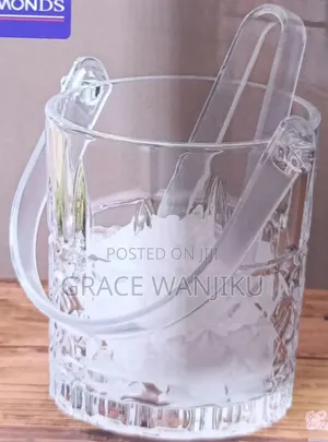 Heavy Glass Ice Bucket