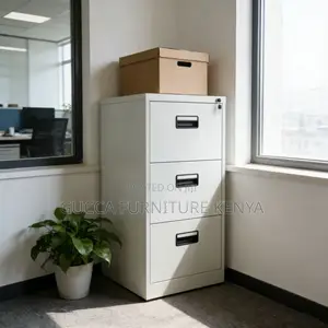3-Drawers White Metallic Filling Locker Cabinet