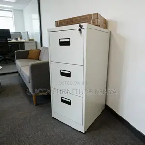 3-Drawers White Metallic Filling Locker Cabinet