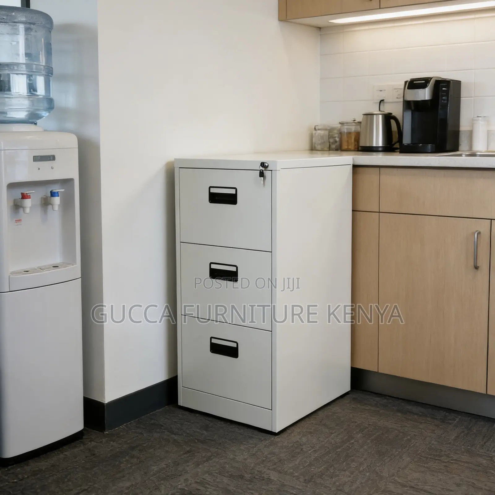 3-Drawers White Metallic Filling Locker Cabinet