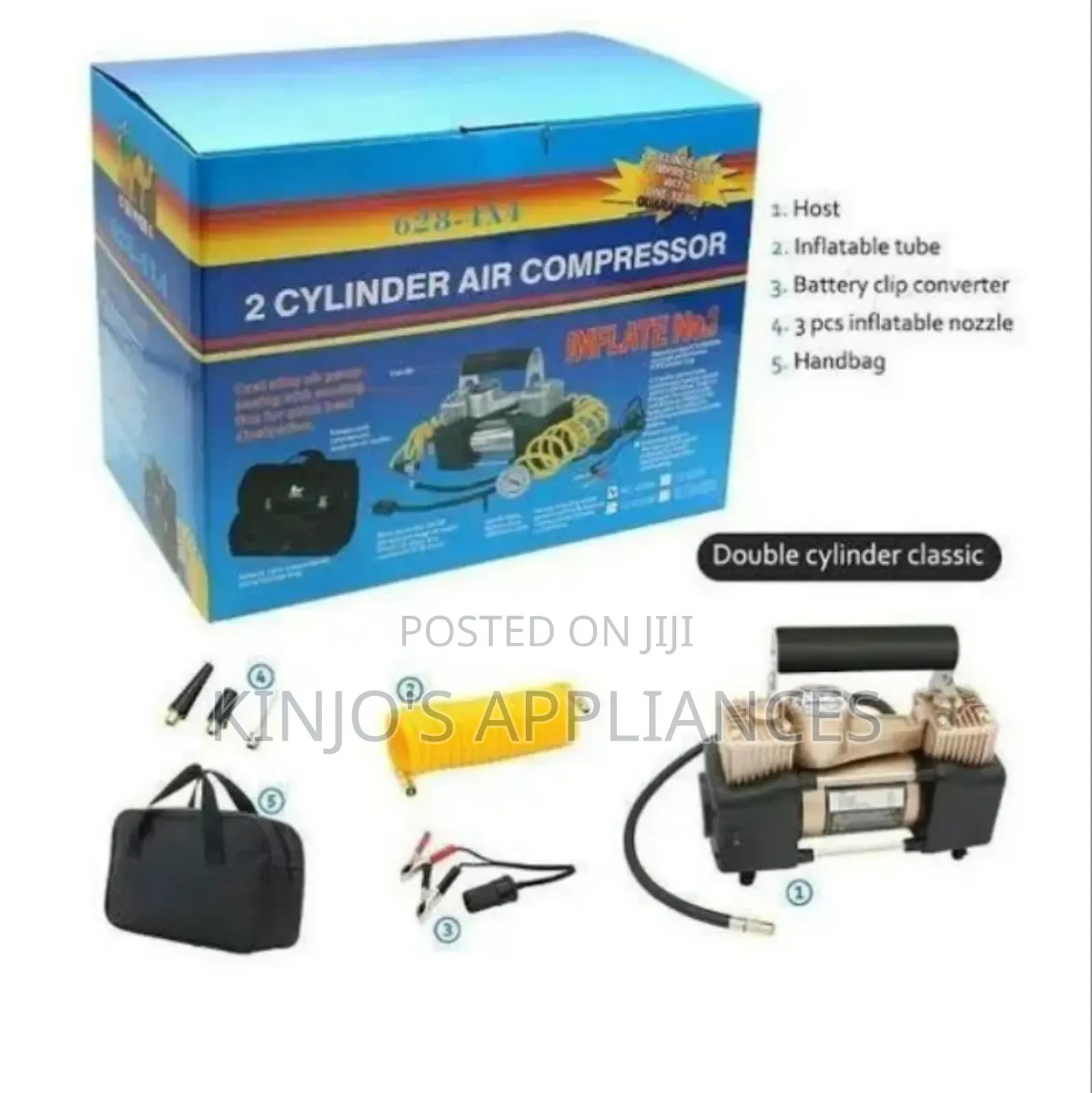 Portable Air Double Cylinder Compressor -Heavy Duty
