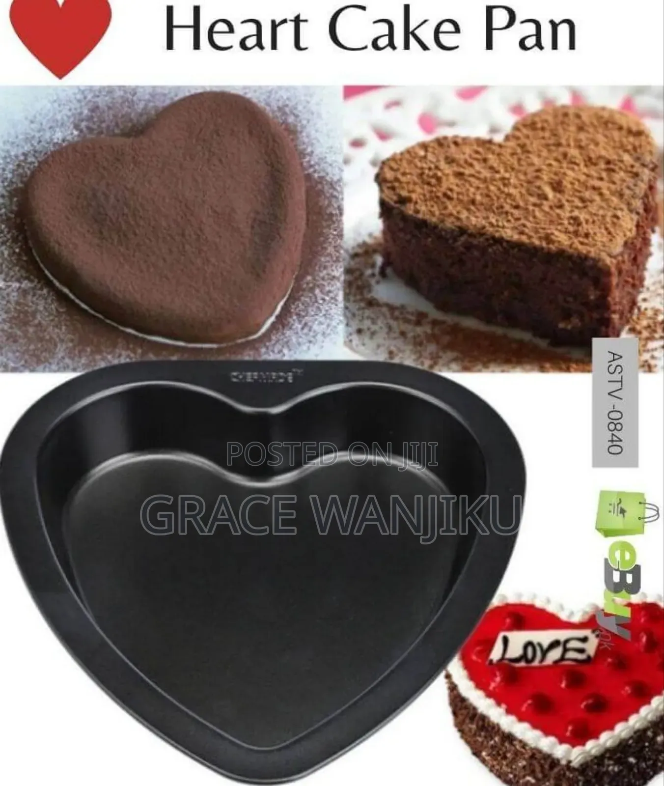 *Quality Non~ Stick*
*Love /Heart Baking Tin