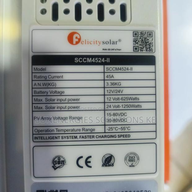 45a 12v/24v Felecity MPPT Charge Controller - thumbnail 2