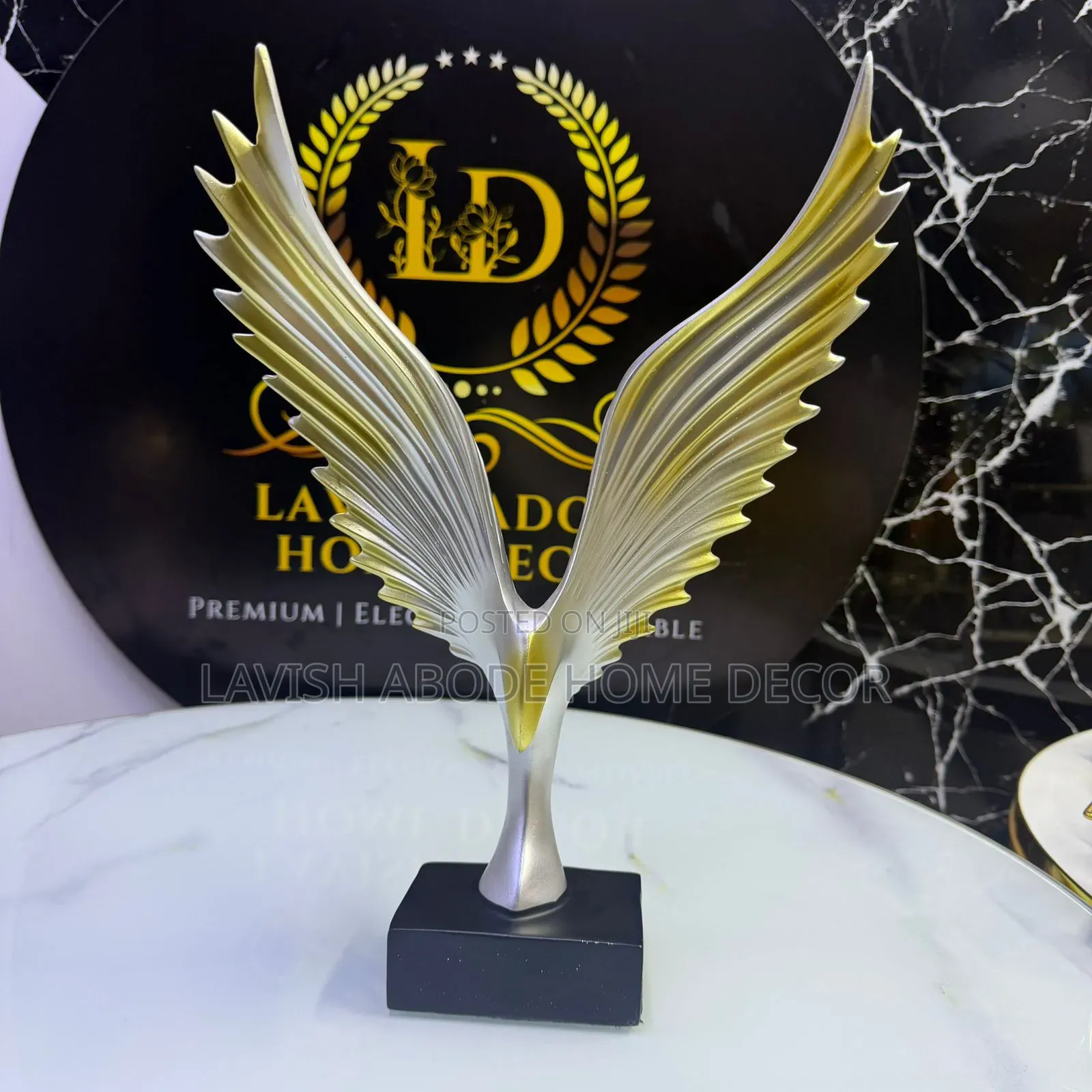Gold Eagle Wing Sculpture.