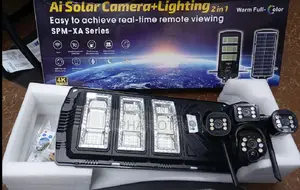 All-in-One Security 450w Solar-Powered Floodlight 4g Triple-Lens CCTV