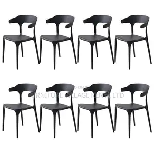 Dining Chair; Modern Style Arm Chair Plastic Open Back Dining Chair