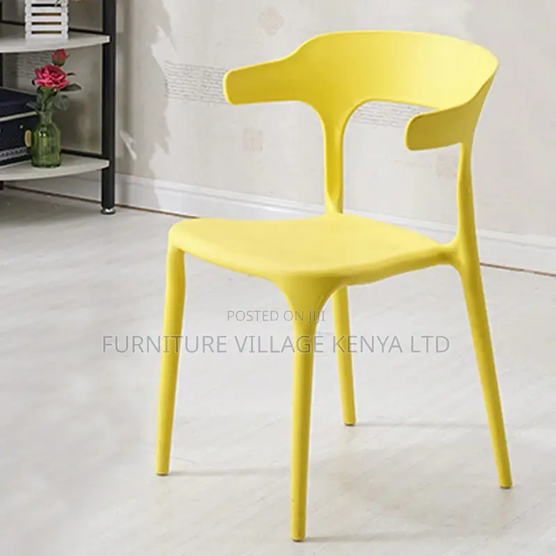 Dining Chair; Modern Style Arm Chair Plastic Open Back Dining Chair