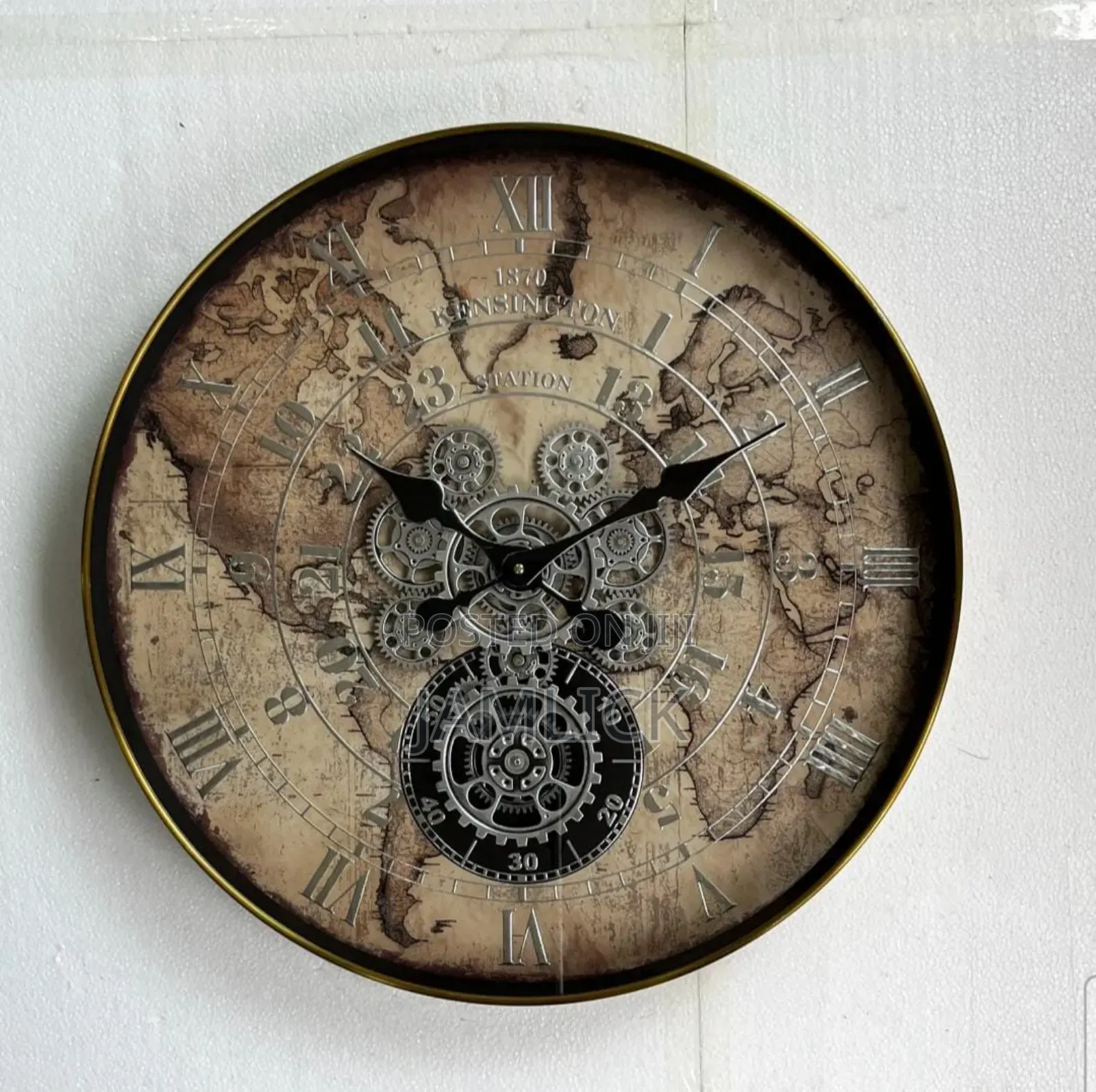 60cm Round Vintage Gear Clock - Gh