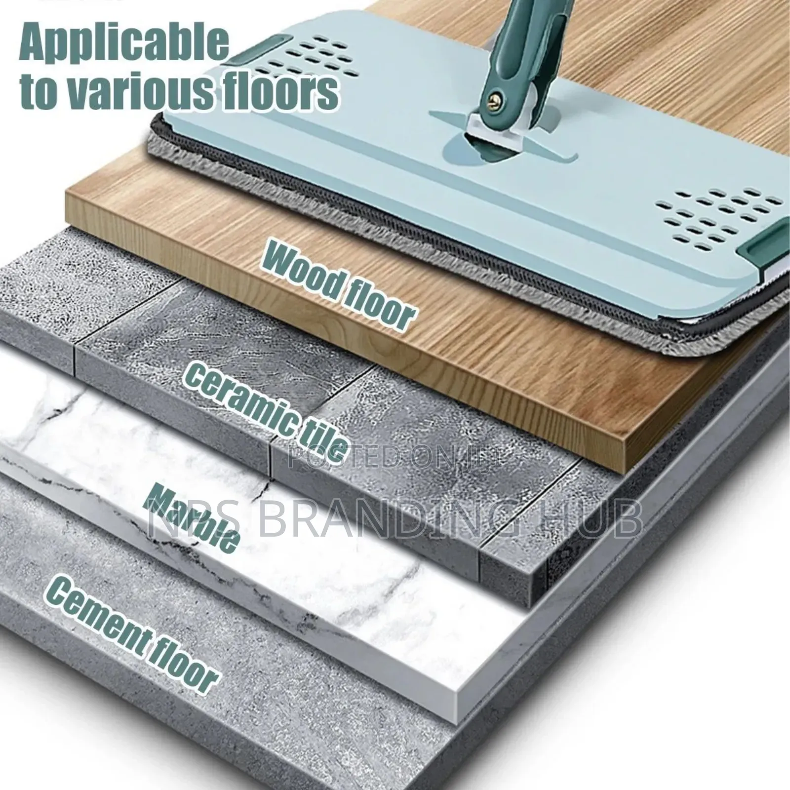 Flat Hands Free Vertex Mop With 2 Mop Pads Cs