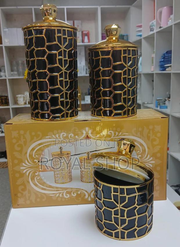 3pc Canister Gold and Silver Coating - main view