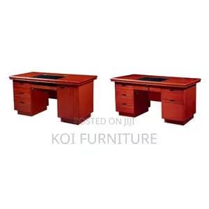 Office Desk : 1.4m Mahogany Finish Executive Office Desk