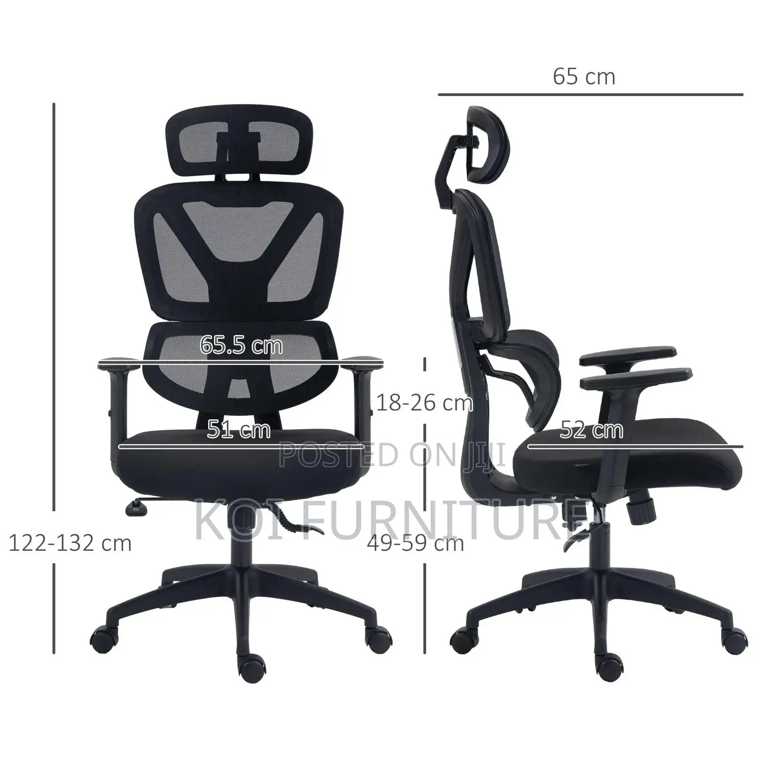 Office Chair : Vinsetto High‐Back Ergonomic Mesh Office Chair,