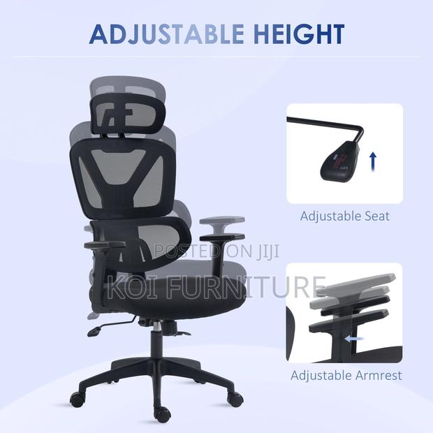 Office Chair : Vinsetto High‐Back Ergonomic Mesh Office Chair, - thumbnail 4